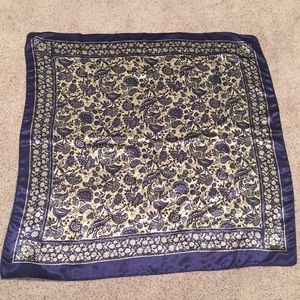 Blue & Cream silk scarf